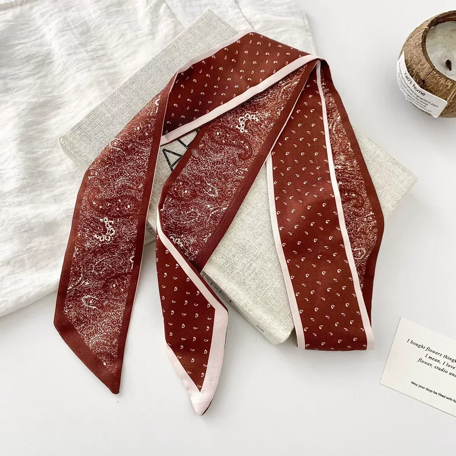 Polka Dot Silk Twilly Scarf view 10