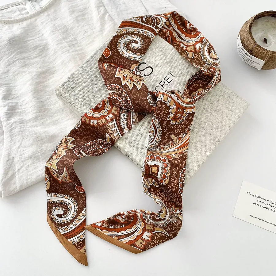 Polka Dot Silk Twilly Scarf view 11