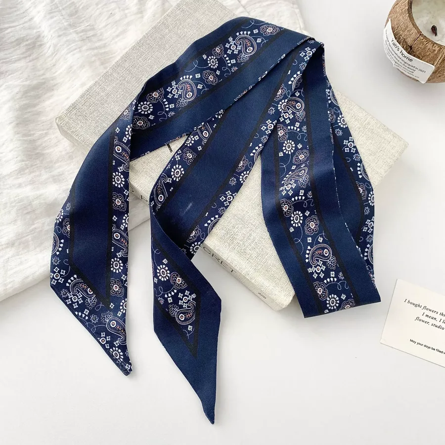 Polka Dot Silk Twilly Scarf view 12