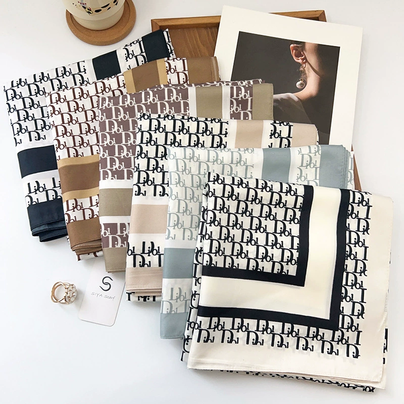 Letter Print Square Scarf