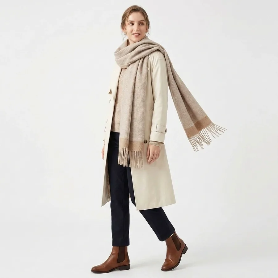 Wool Color Block Scarf view 2