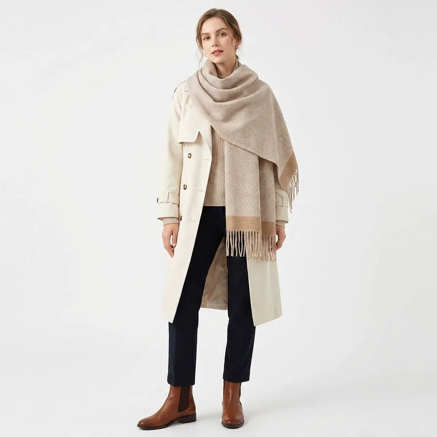 Wool Color Block Scarf view 3