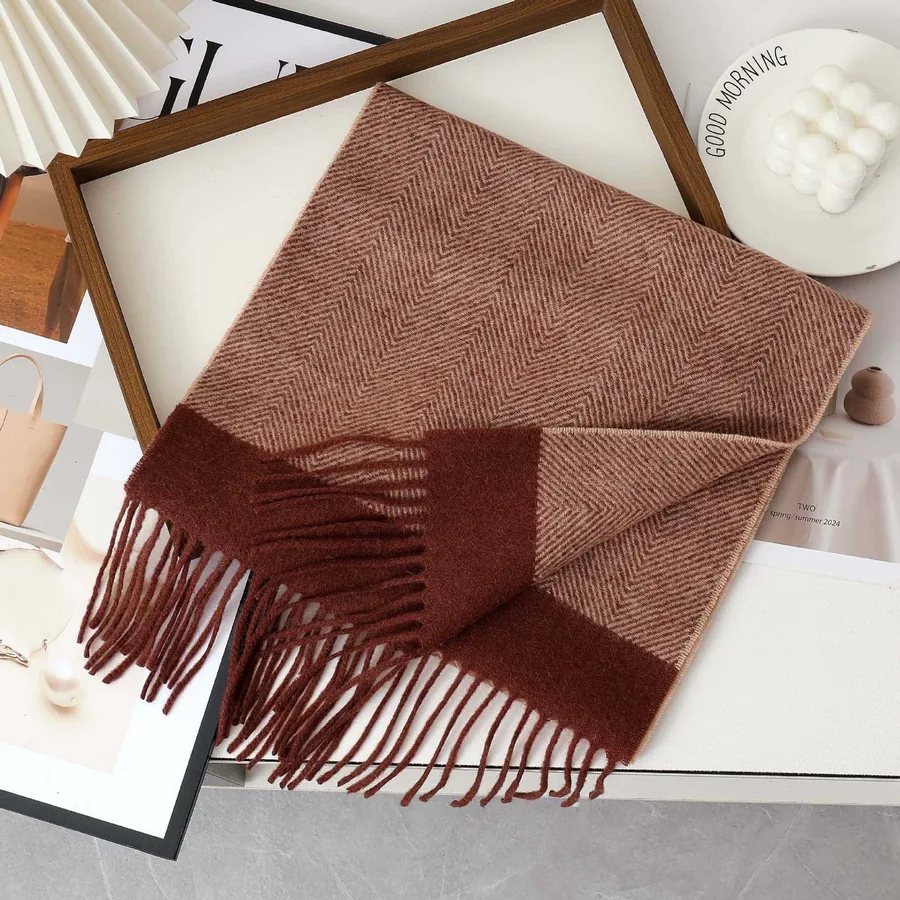Wool Color Block Scarf view 8
