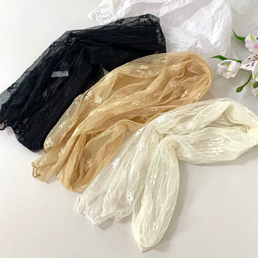 Lace Embroidered Sheer Scarf view 3