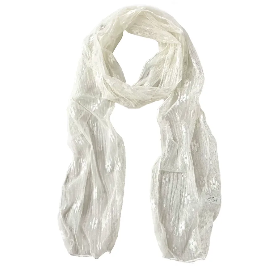 Lace Embroidered Sheer Scarf view 5