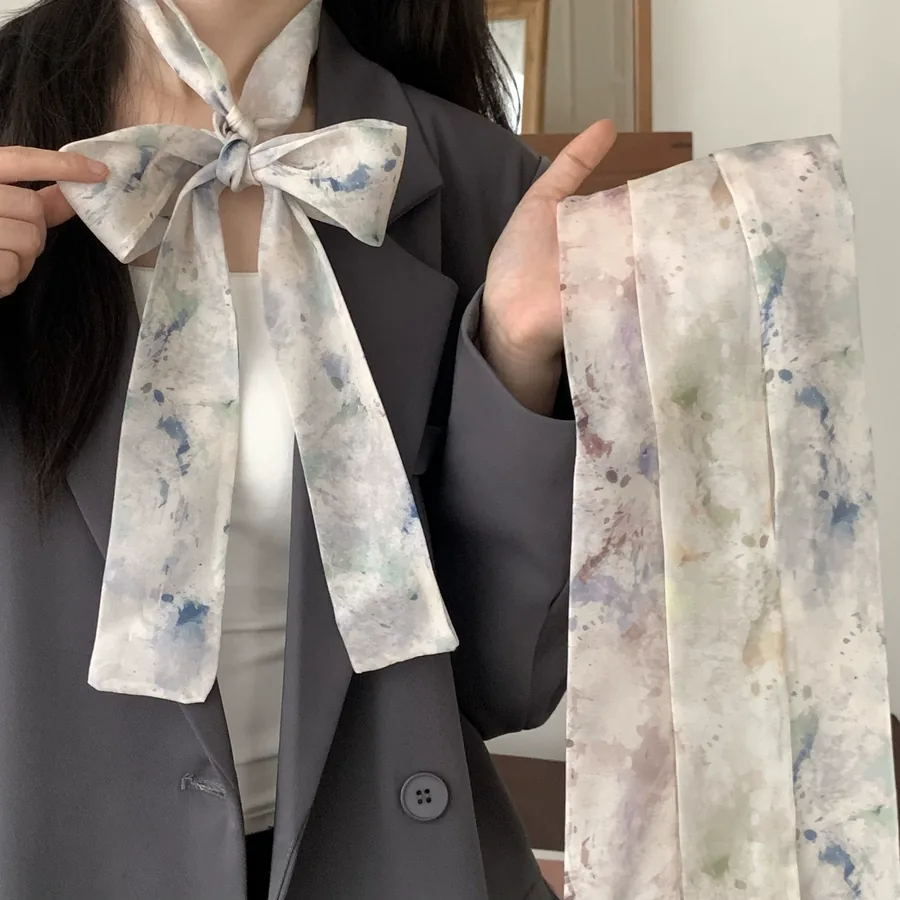 Ink Wash Silk Twilly Scarf