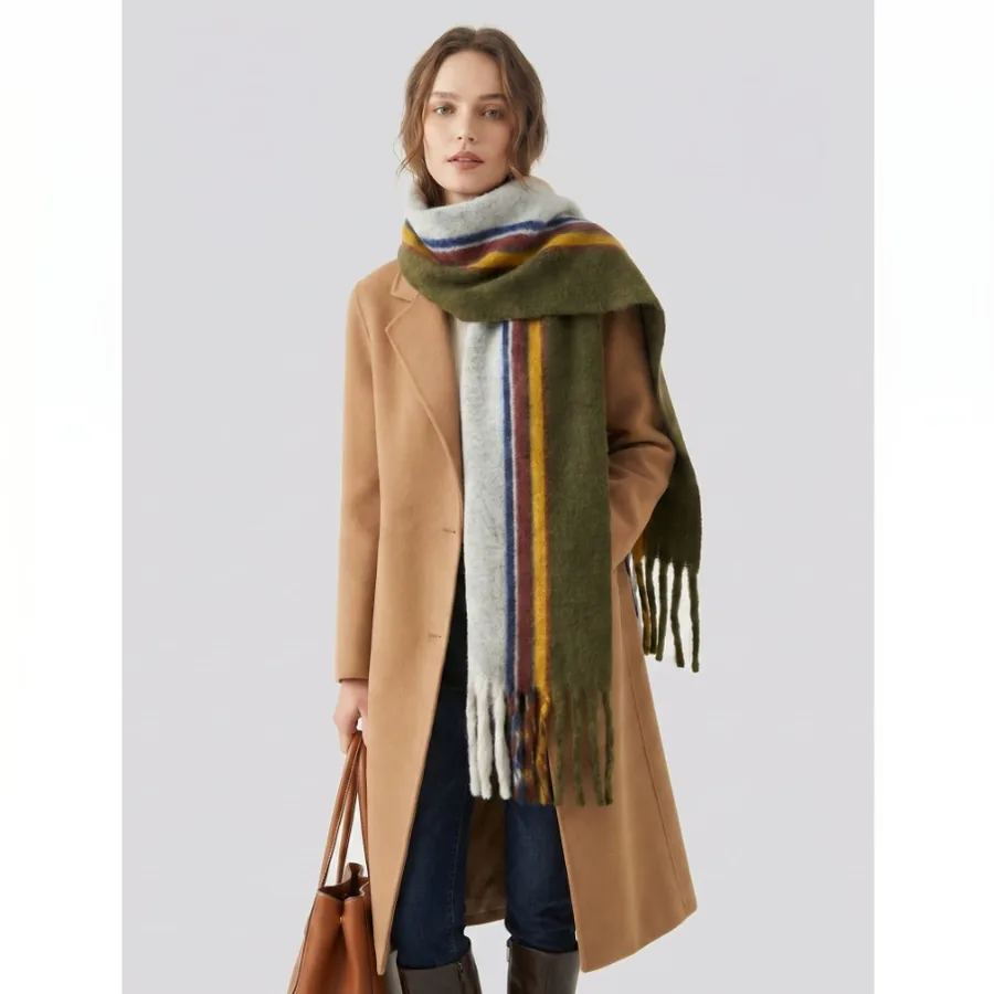 Vintage Plaid Wool Scarf
