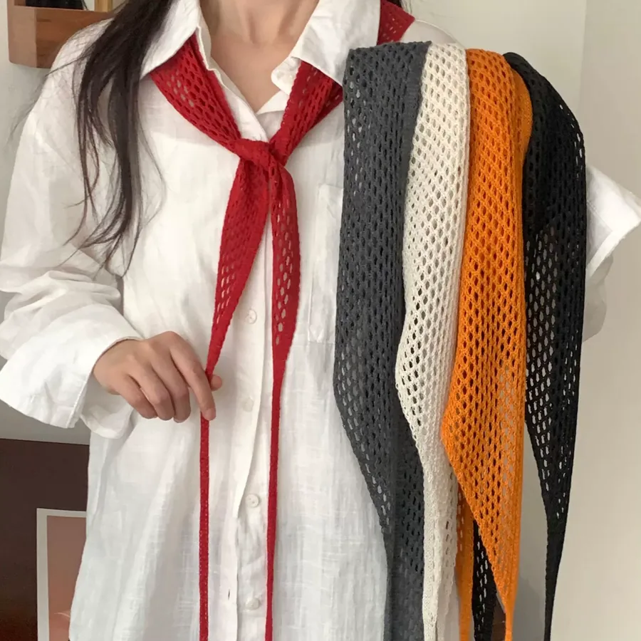 Knitted Lace Triangle Scarf view 3