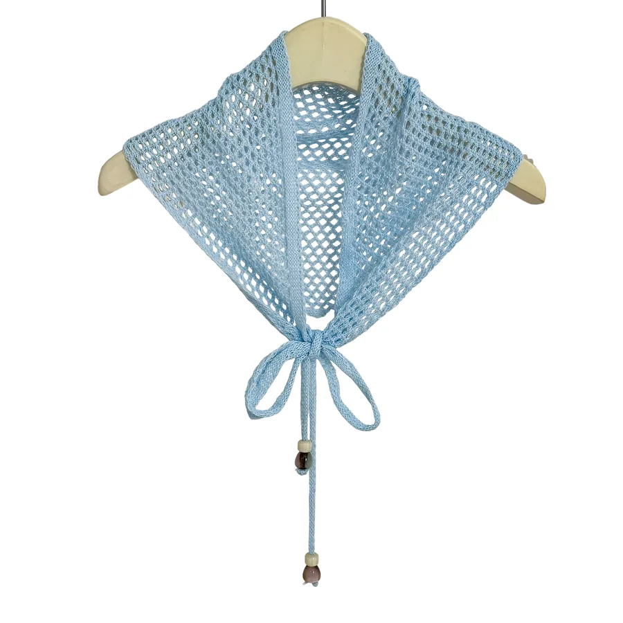 Knitted Lace Triangle Scarf view 5