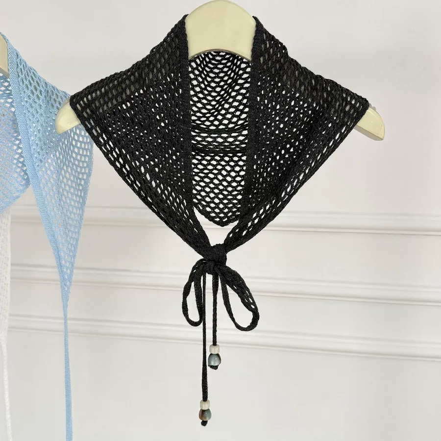 Knitted Lace Triangle Scarf view 7
