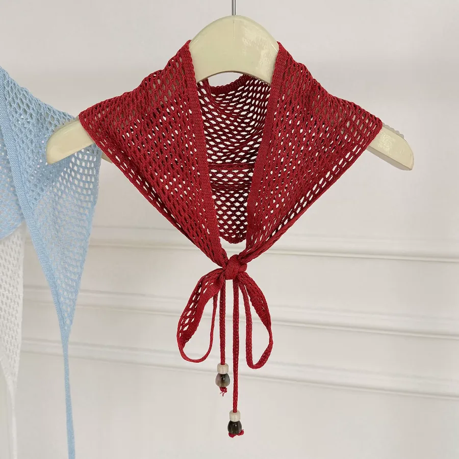 Knitted Lace Triangle Scarf view 8