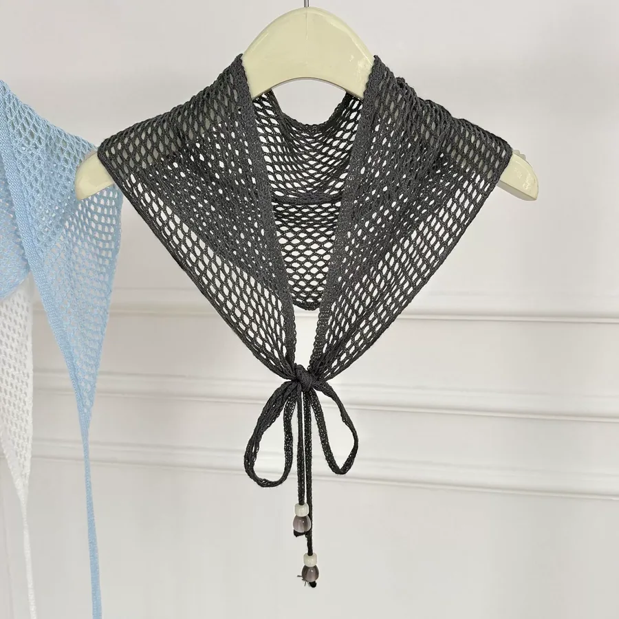 Knitted Lace Triangle Scarf view 9