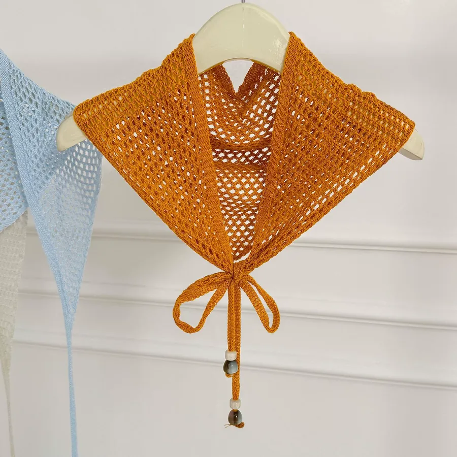 Knitted Lace Triangle Scarf view 10