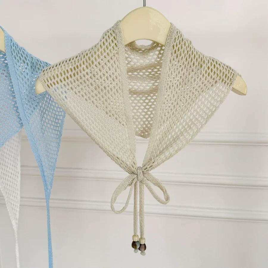 Knitted Lace Triangle Scarf view 11