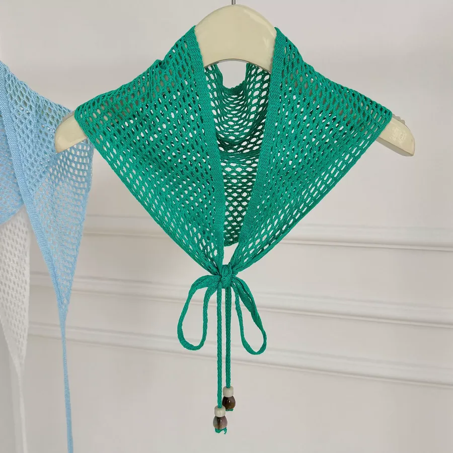 Knitted Lace Triangle Scarf view 12