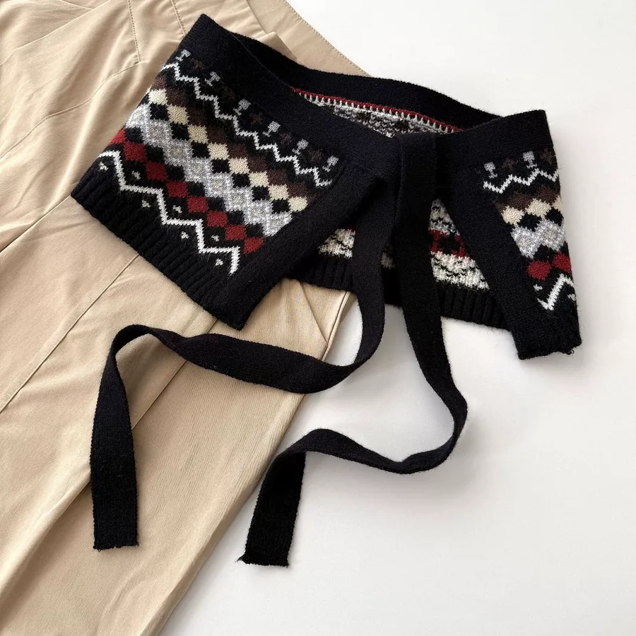 Fair Isle Knitted Wrap view 7
