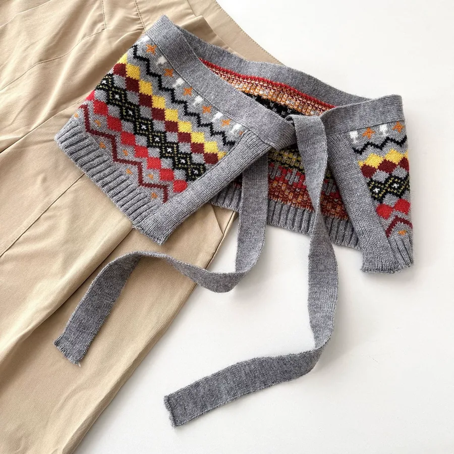 Fair Isle Knitted Wrap view 9