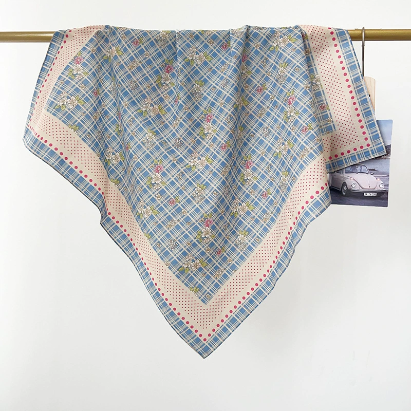 Cotton Floral Square Scarf