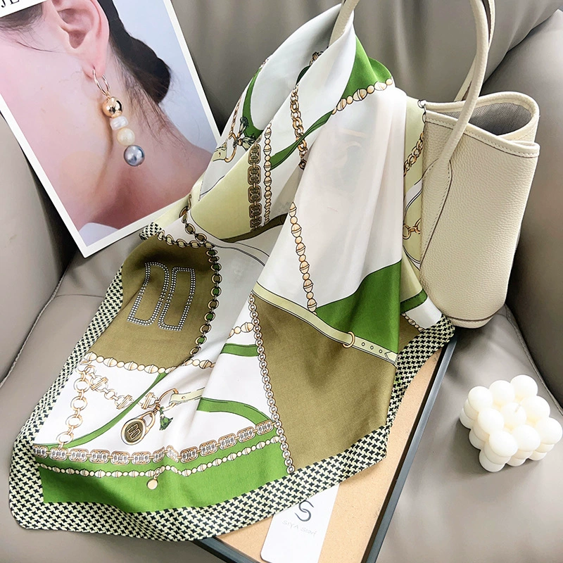 Polyester Chain Print Square Scarf