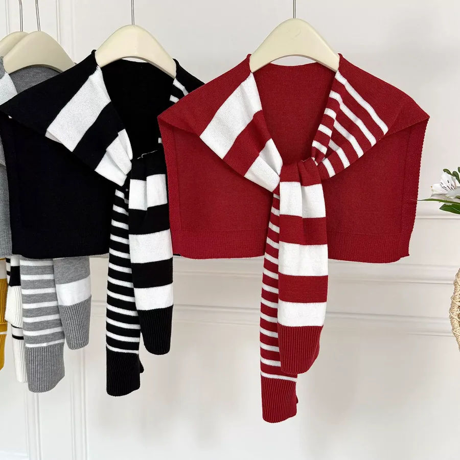 Striped Knitted Wrap