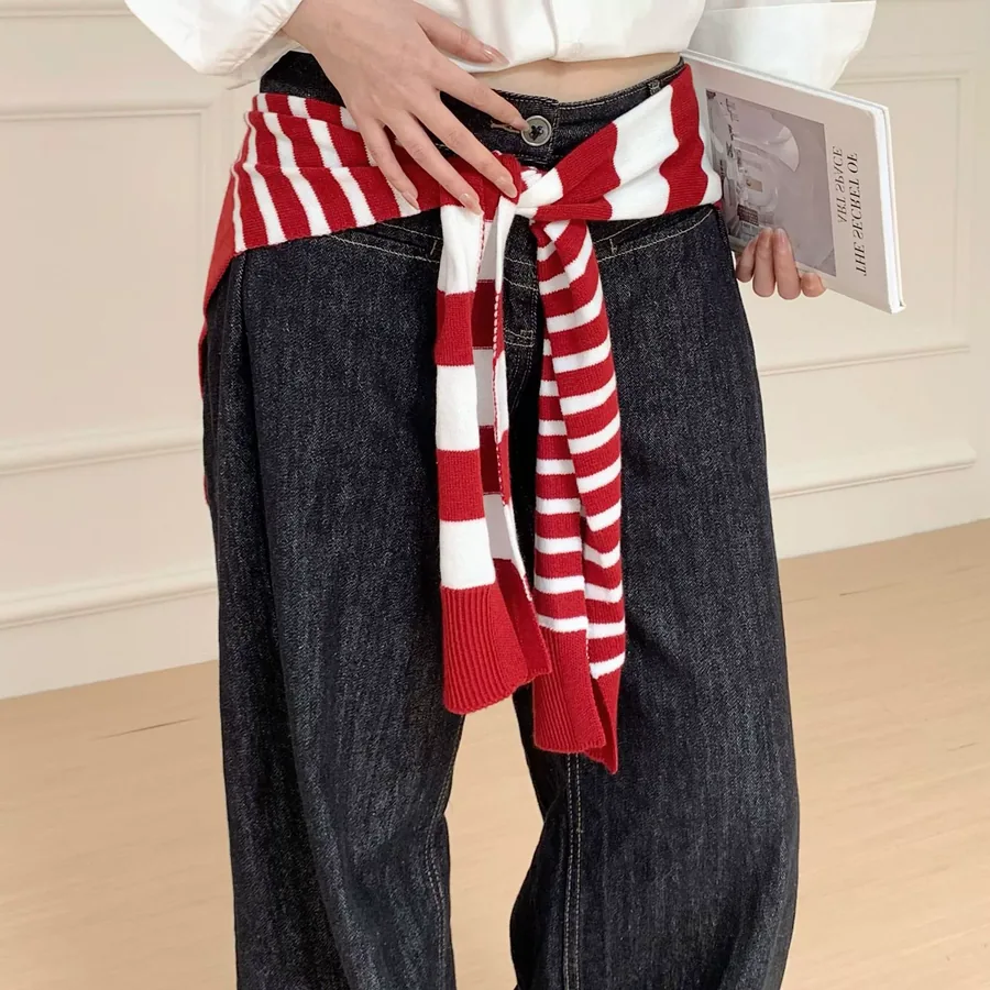 Striped Knitted Wrap view 4