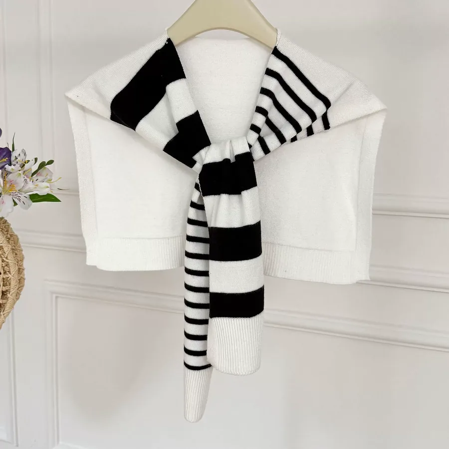 Striped Knitted Wrap view 6