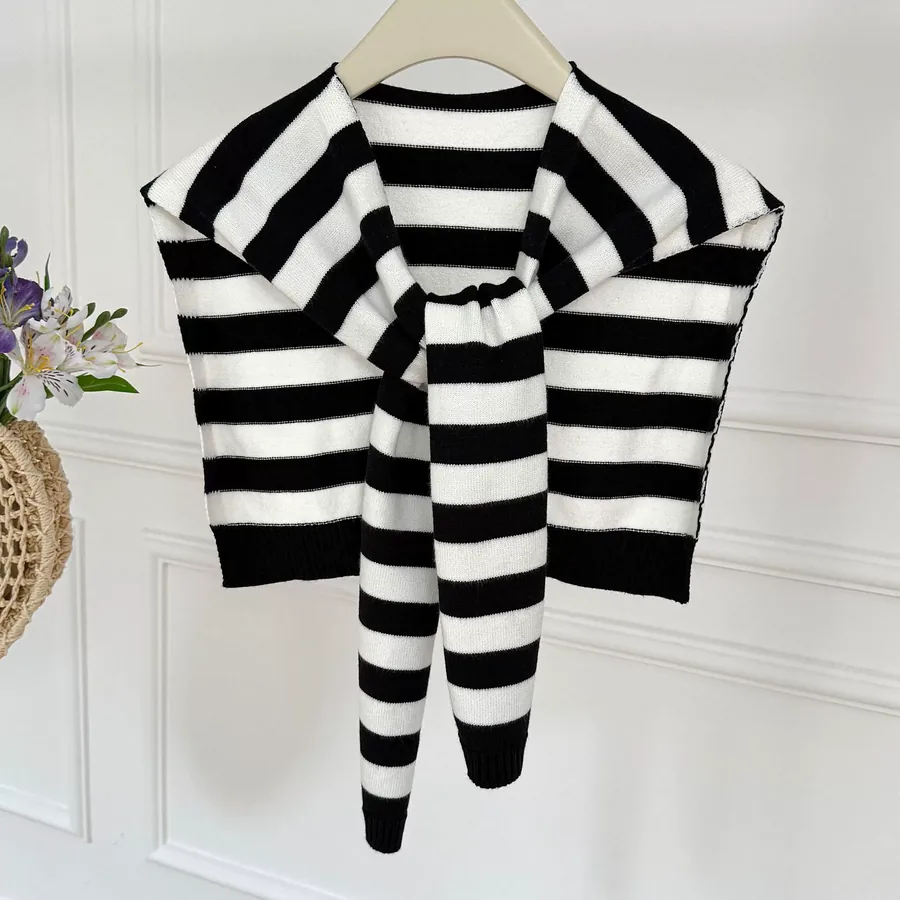 Striped Knitted Wrap view 7