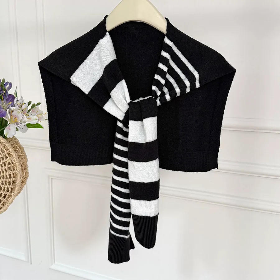 Striped Knitted Wrap view 8