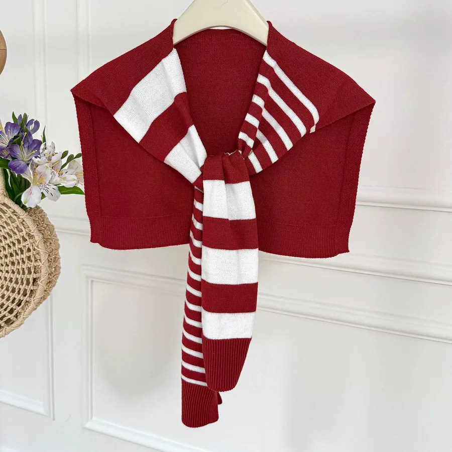 Striped Knitted Wrap view 9