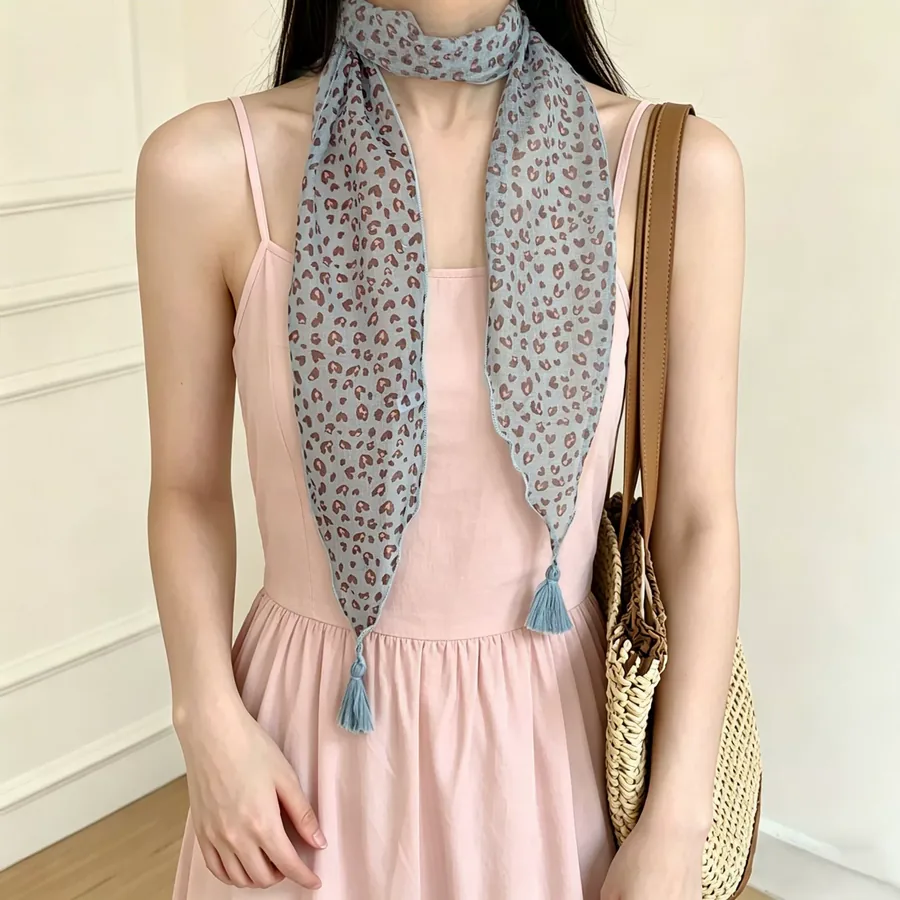 Tassel Floral Neck Scarf view 2