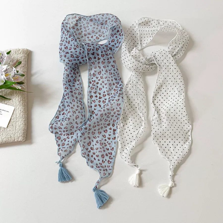 Tassel Floral Neck Scarf view 3