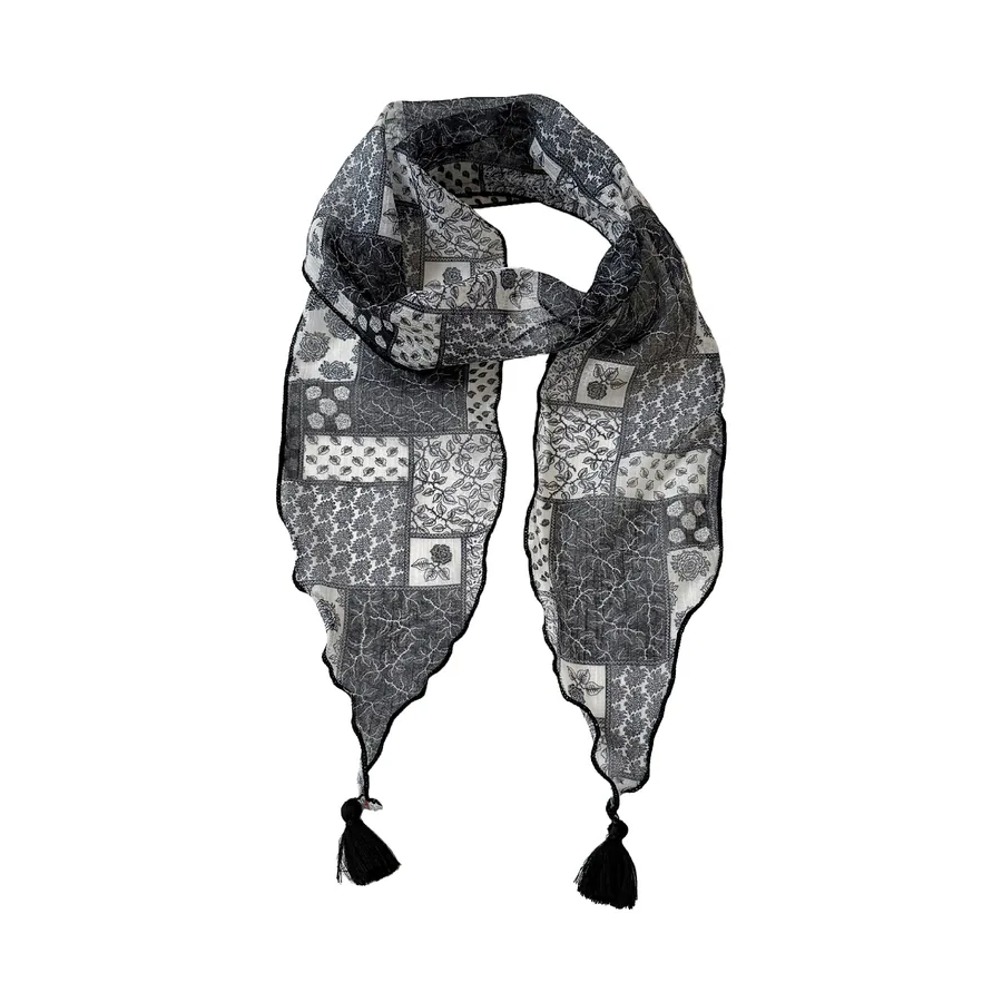 Tassel Floral Neck Scarf view 5