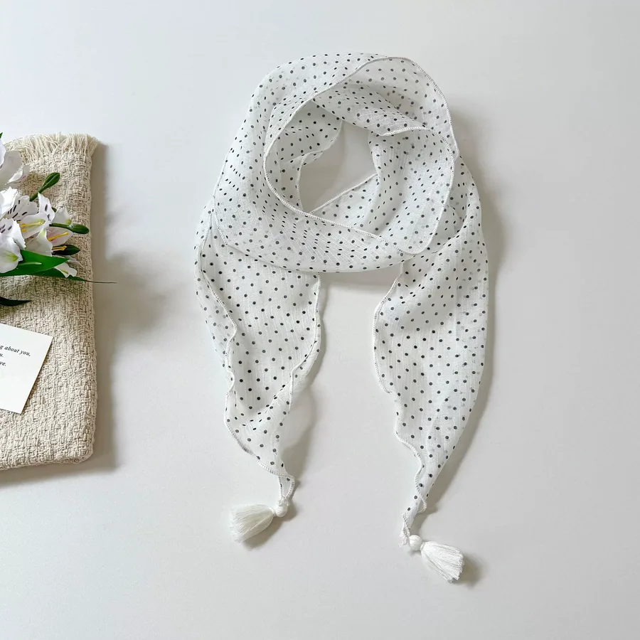 Tassel Floral Neck Scarf view 6