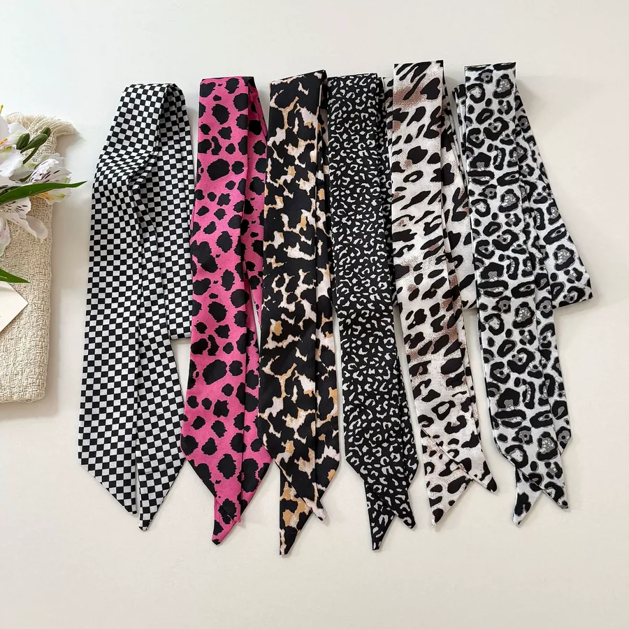 Leopard Print Silk Twilly