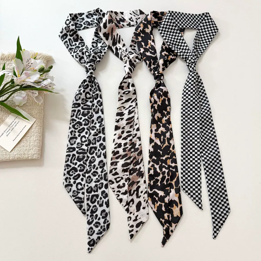 Leopard Print Silk Twilly view 3