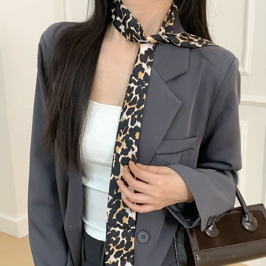 Leopard Print Silk Twilly view 4