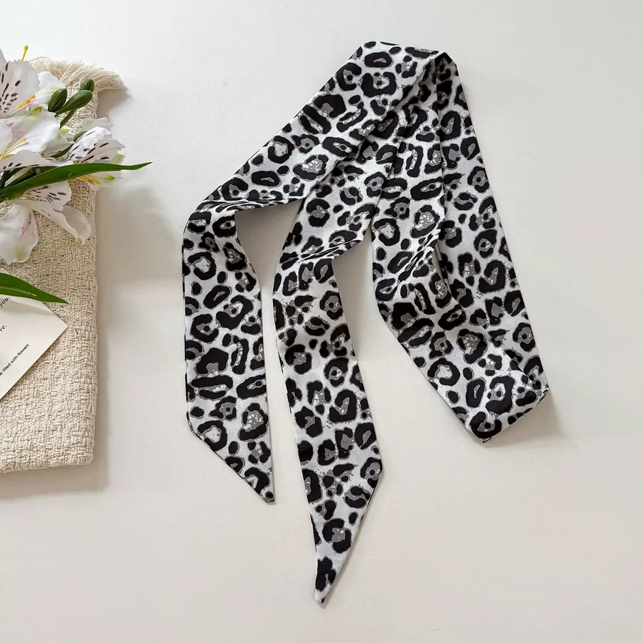 Leopard Print Silk Twilly view 6