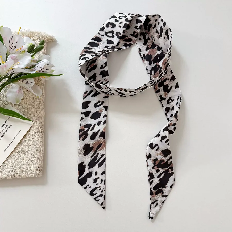Leopard Print Silk Twilly view 7