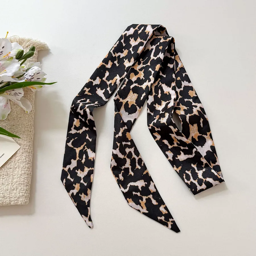 Leopard Print Silk Twilly view 10