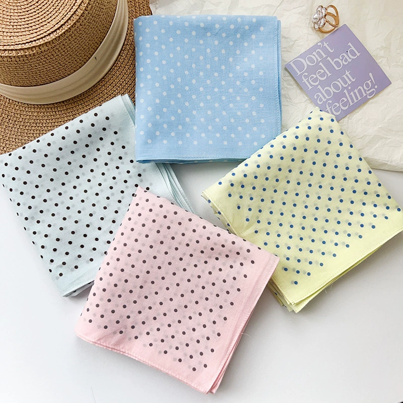 Cotton Polka Dot Square Scarf