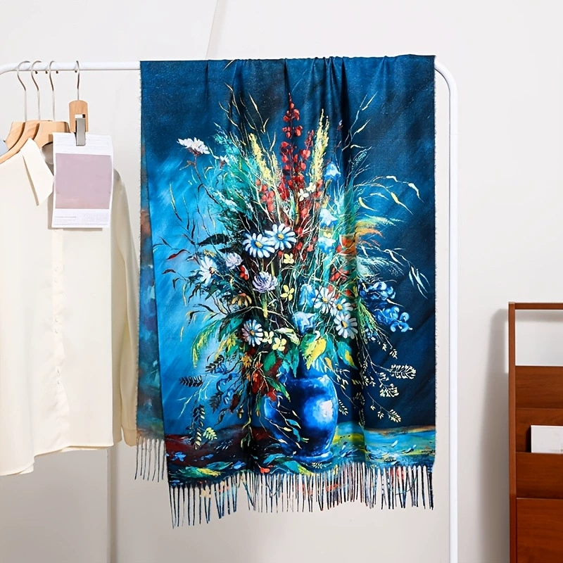 Floral Fringe Scarf