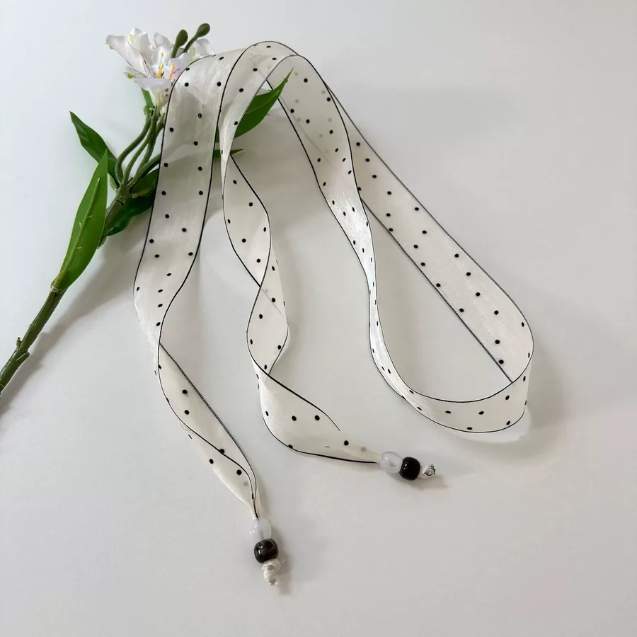 Beaded Polka Dot Twilly view 12