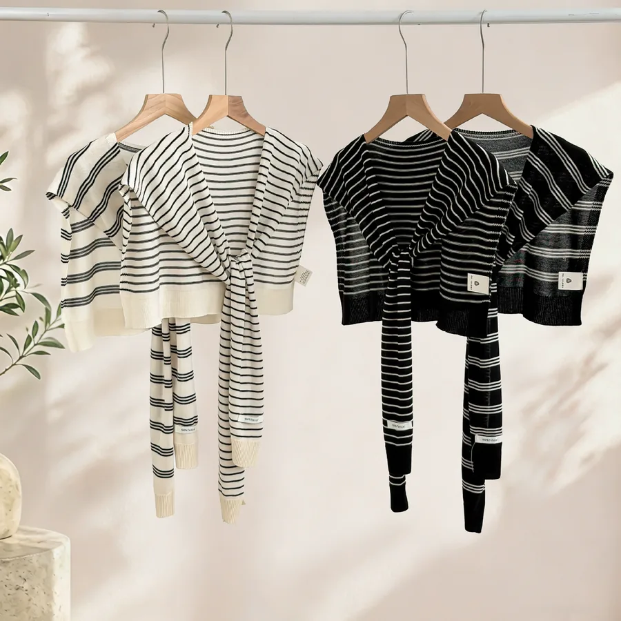 Tencel Striped Wrap view 3