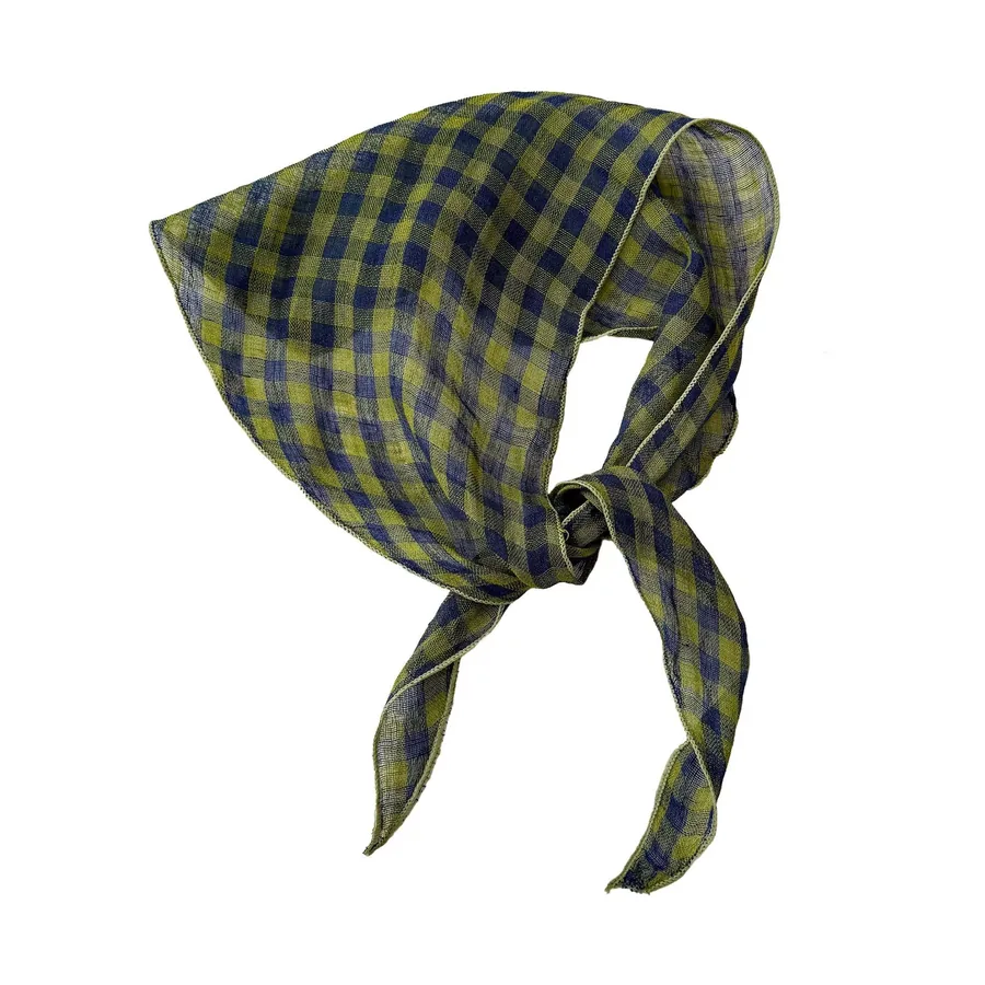 Linen Check Head Scarf view 5