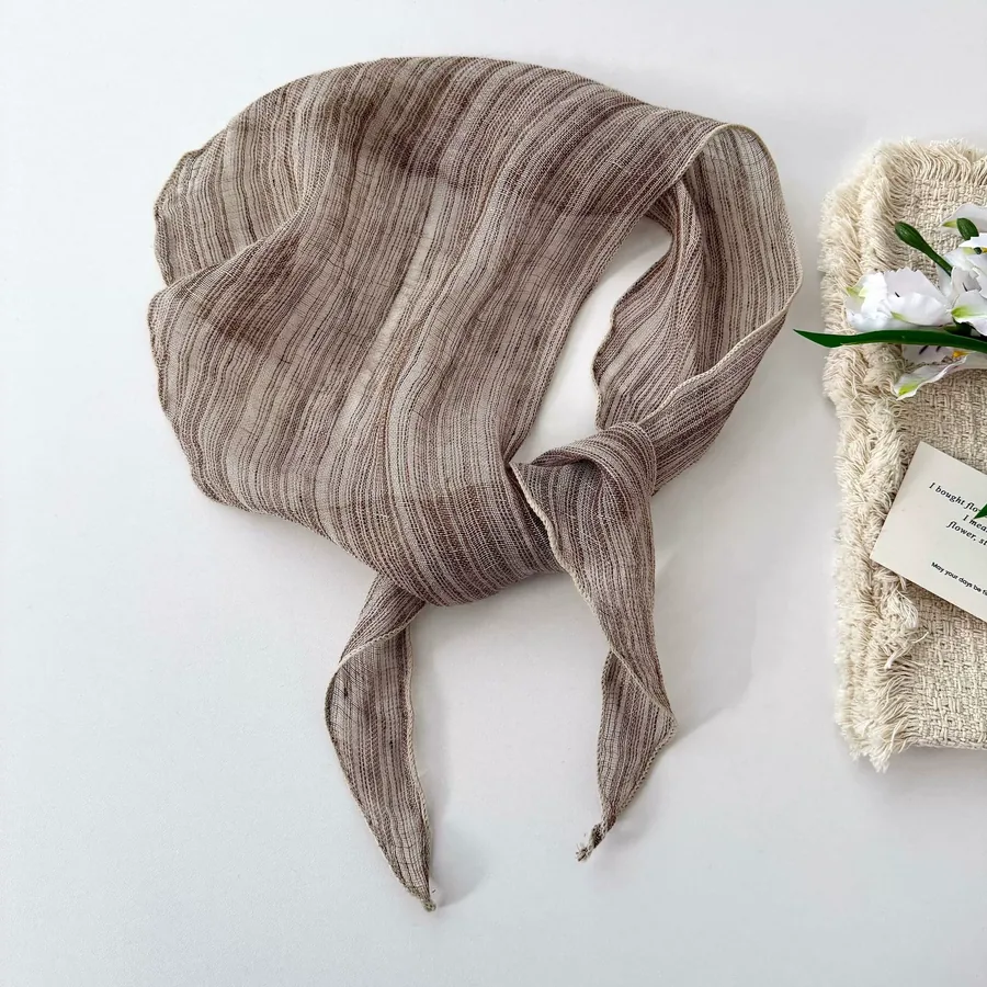 Linen Check Head Scarf view 12