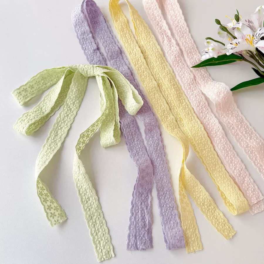 Polyester Long Silk Scarf with Floral Print view 3