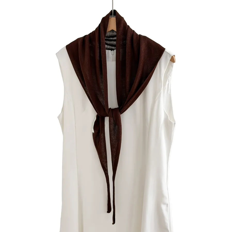 Knitted Shawl with Faux Collar view 5