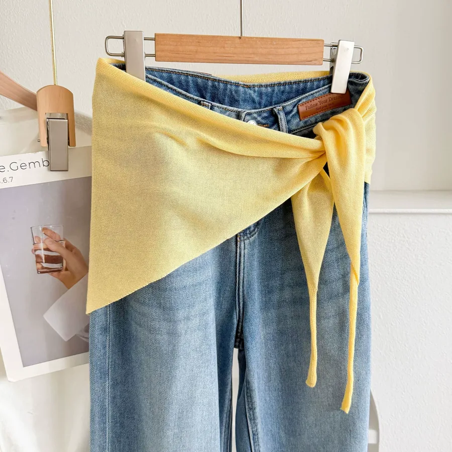 Knitted Shawl with Faux Collar view 10