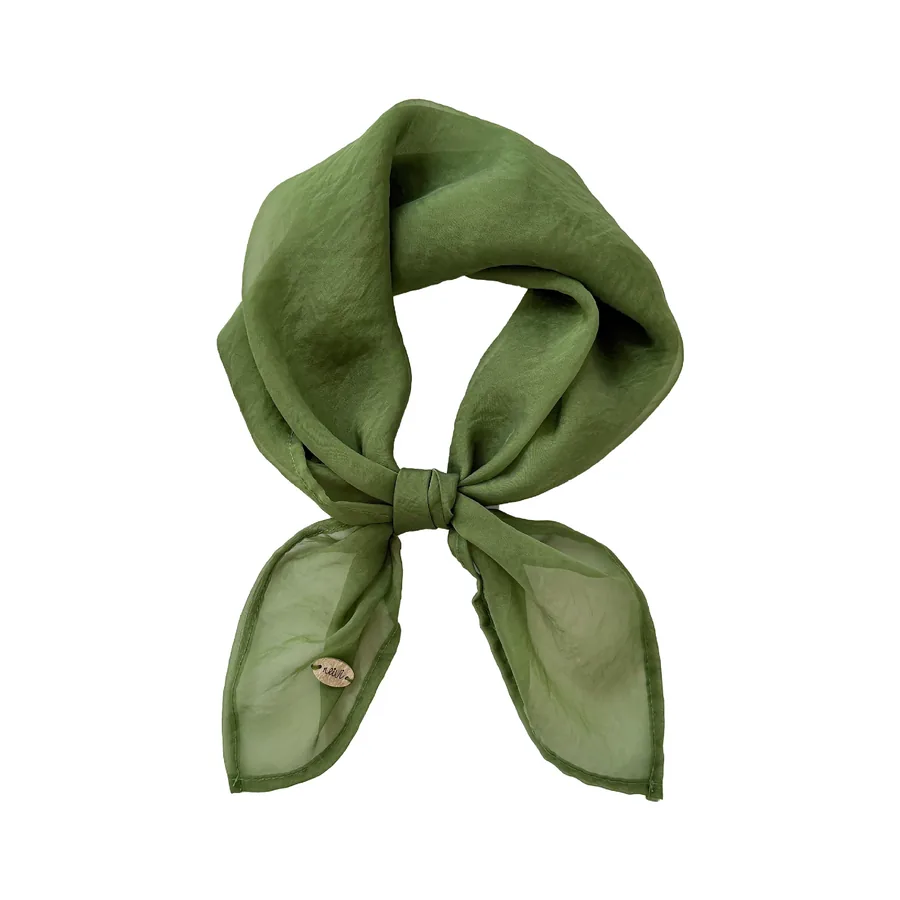 Polyester Square Scarf with Solid Color view 5