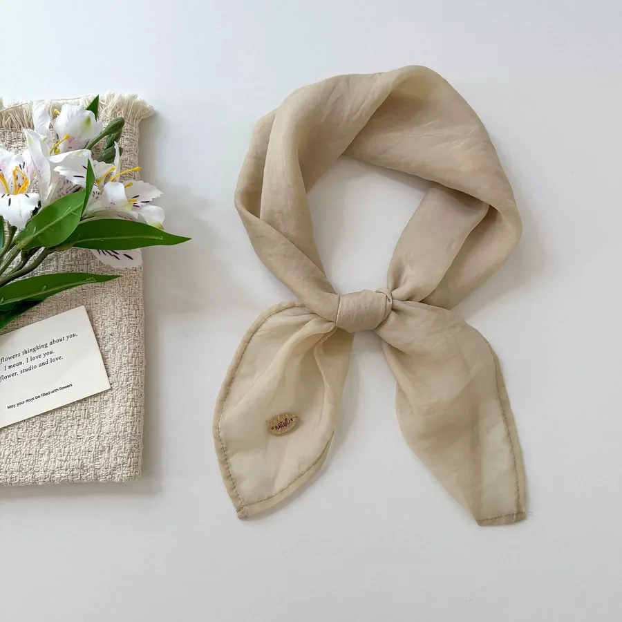 Polyester Square Scarf with Solid Color view 11